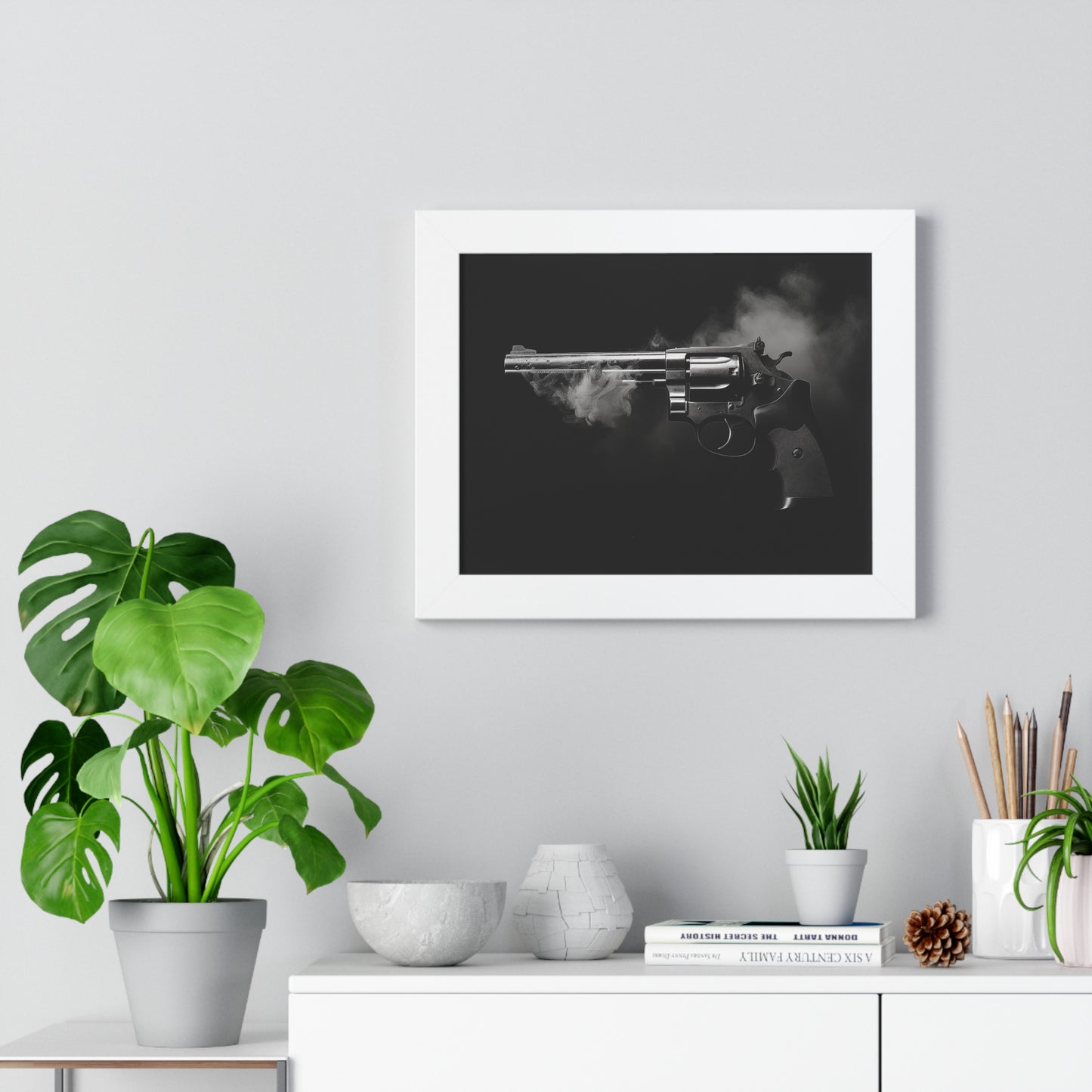 Shot Fired Framed Monochrome Wall Art